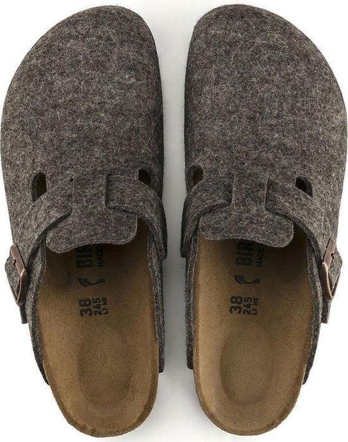Birkenstock Wollen Boston Klompen Smalle Pasvorm Bruin Unisex - Foto 8