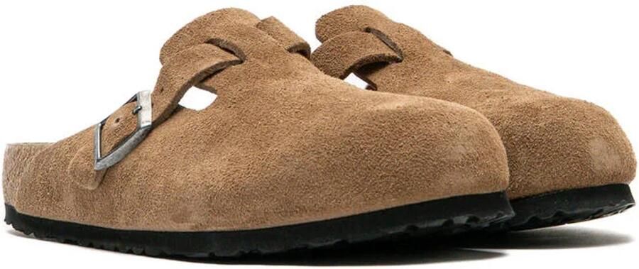 Birkenstock Suede Slippers en Sandalen Bruin Nubuck