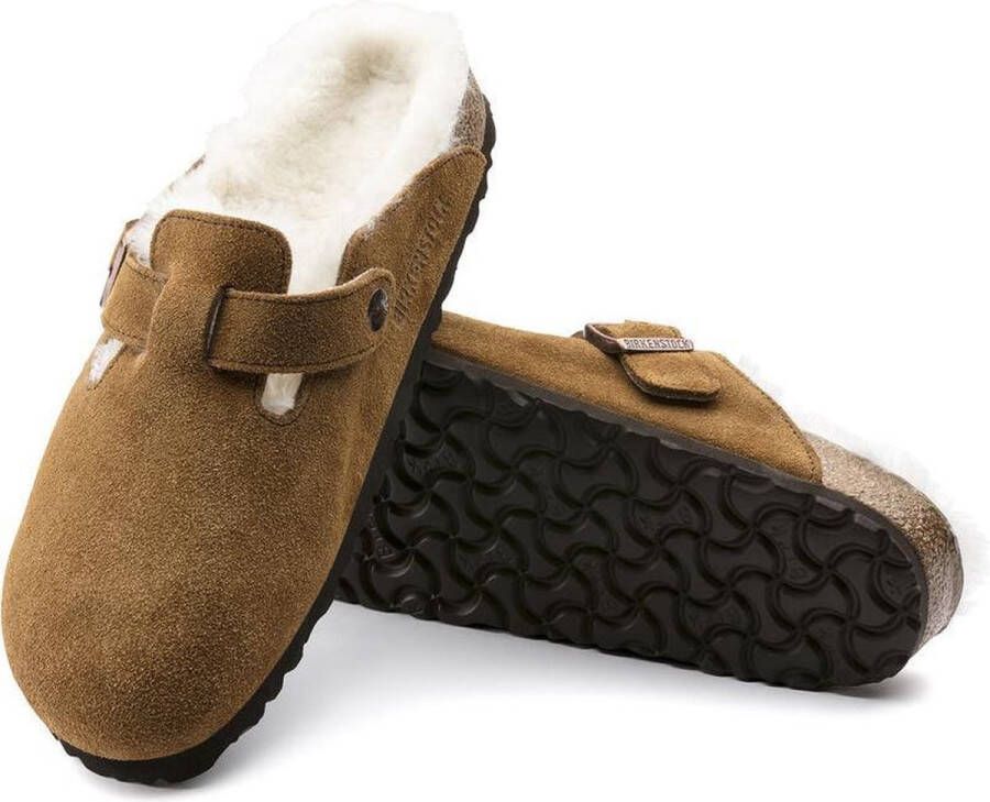 Birkenstock BOSTON SHEARLING SUEDE LEATHER pantoffels pantoffels Cognac - Foto 8