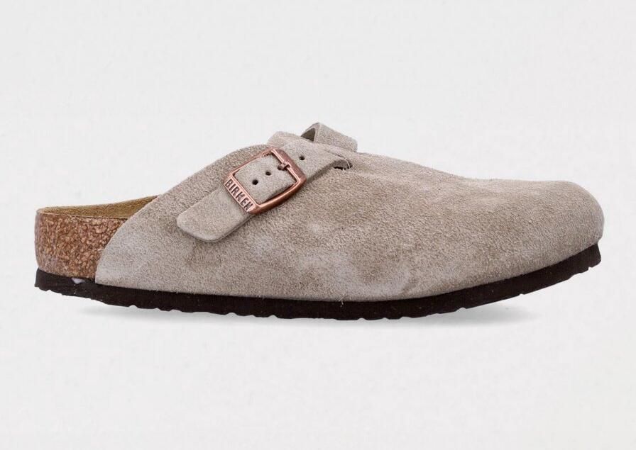 Birkenstock Kid's Boston BS Suede Leather Sandalen Narrow beige - Foto 3