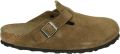Birkenstock Platte sandalen Boston Suede Leather Narrow Dark Tea Tonal - Bruin
