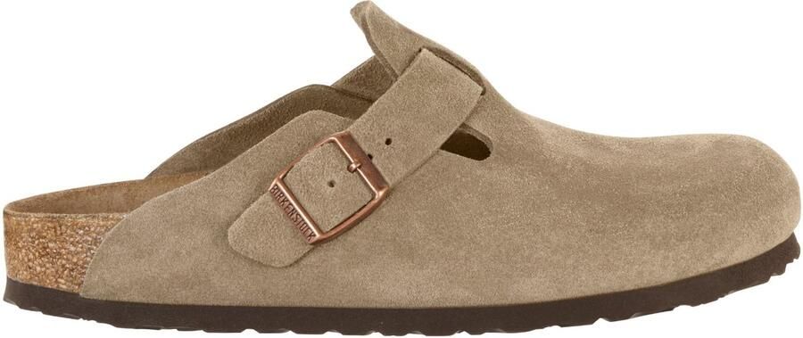 Birkenstock Boston Suede Leather Unisex Taupe Clogs Narrow (4013871074441)
