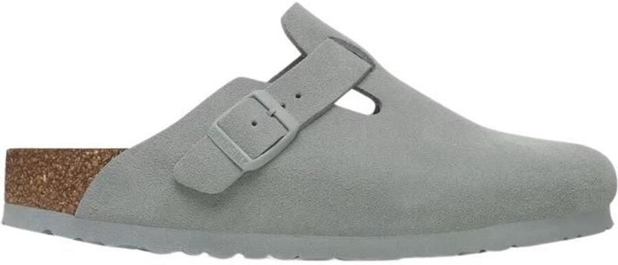 Birkenstock BOSTON SUEDE PURE SAGE slippersPopulaire Groen