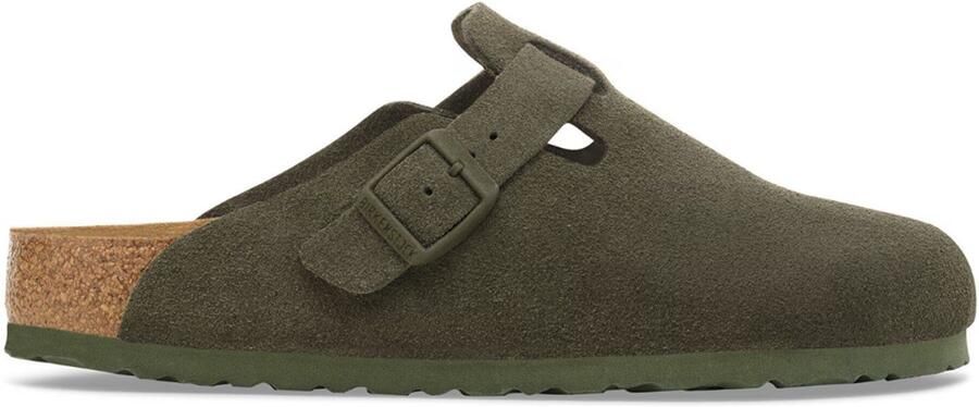 Birkenstock Suede Slippers en Sandalen Groen Suède