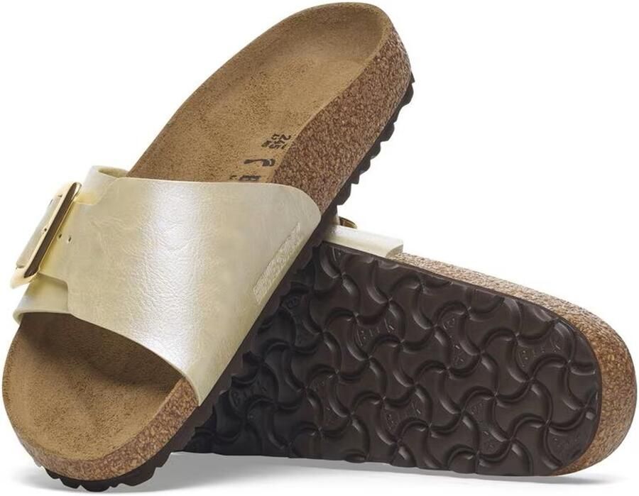 BIRKENSTOCK Slippers Dames Catalina Cushion Buckle Leatherlook Beige - Foto 6