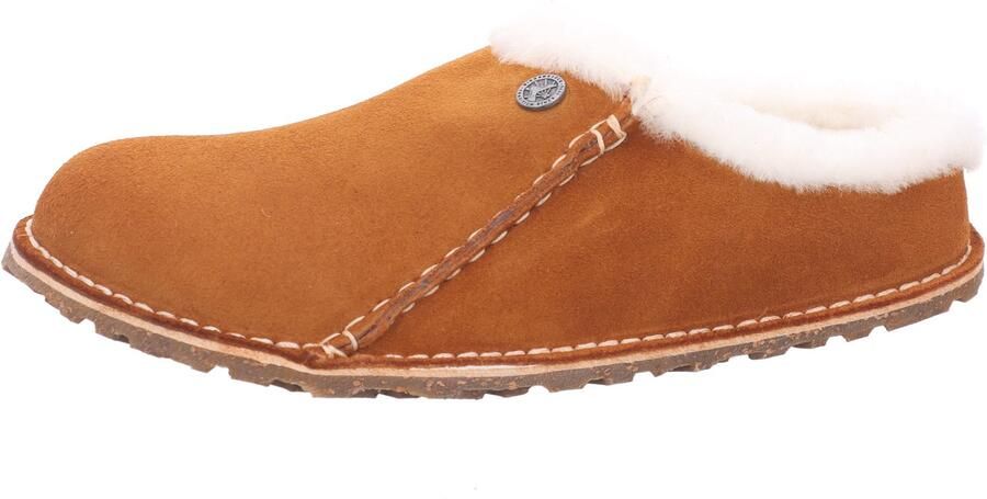 Birkenstock Premium Shearling Slippers met Kurk en Latex Voetbed Brown Dames