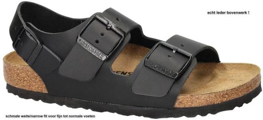Birkenstock Zwarte Sandalen met Leren en Synthetische Voering Black - Foto 3