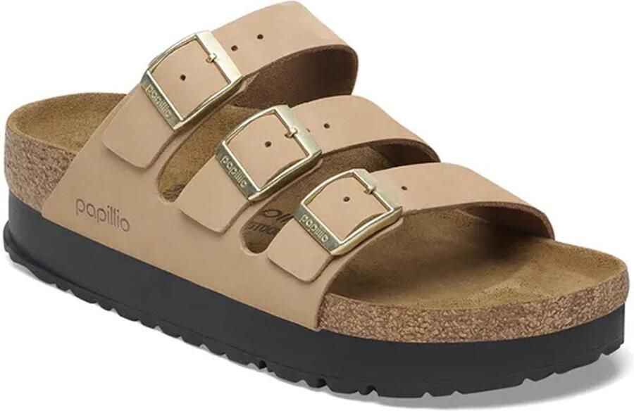 BIRKENSTOCK Slippers Dames Florida Iii Pap Flex Platform Maat: 41 Materiaal: Nubuck Kleur: Beige - Foto 2