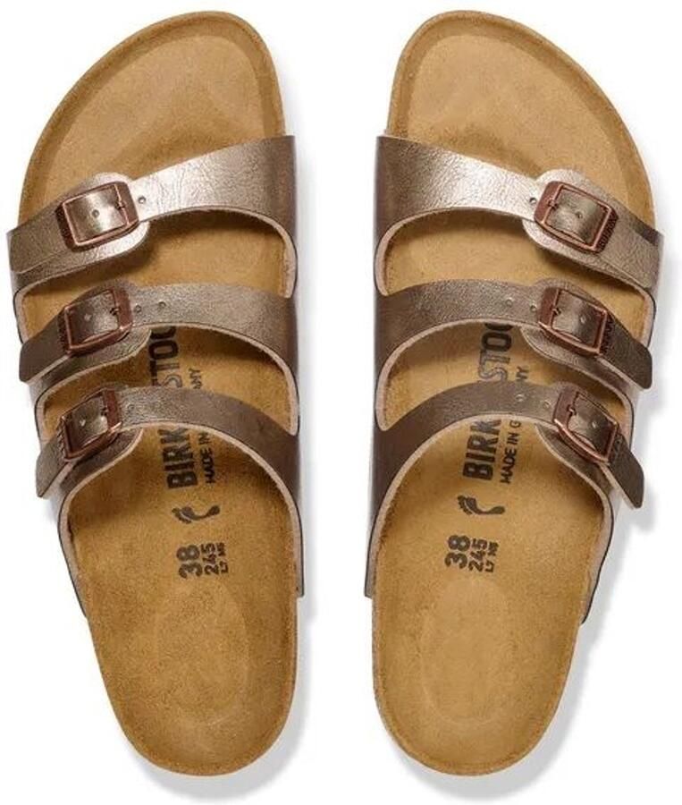 BIRKENSTOCK Slippers Dames Florida Bs Maat: 39 Materiaal: Leatherlook Kleur: Bronskleurig - Foto 2