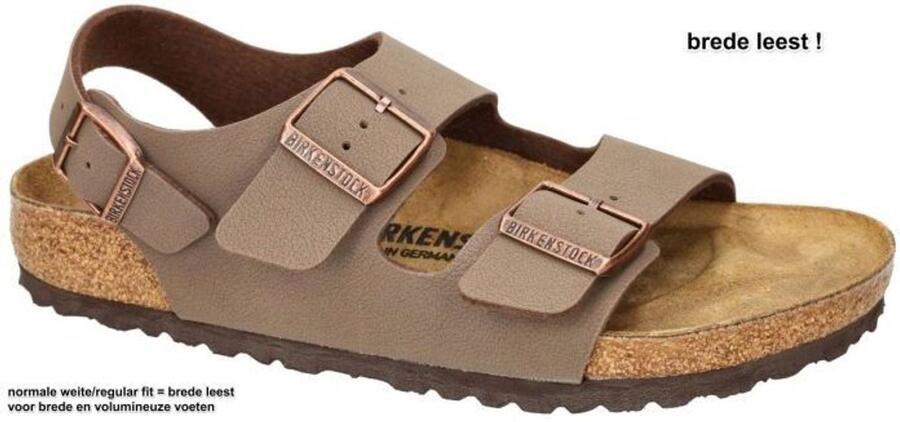 Birkenstock Milano Sandalen Mocha Regular fit | Bruin | Imitatieleer