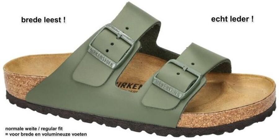 Birkenstock Arizona Natural Leather Sandalen Regular grijs