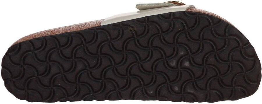 Birkenstock Madrid Big Buckle Natural Leather Patent High-Shine Oyster