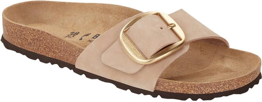 Birkenstock Madrid Big Buckle Nubuck Leather Sandalen Bruin Vrouw