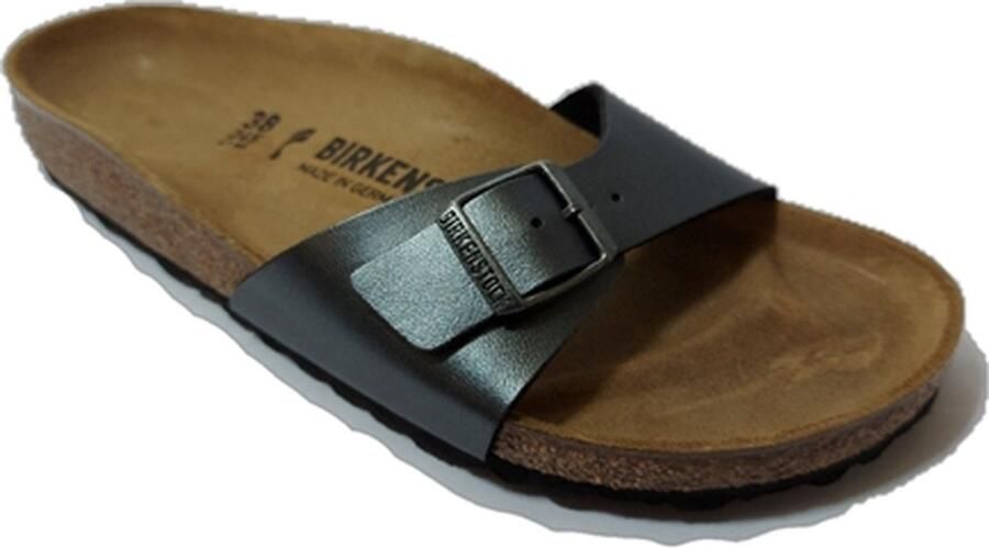 Birkenstock Madrid Dames Slippers Metallic Black Narrow fit | Zwart | Imitatieleer - Foto 7