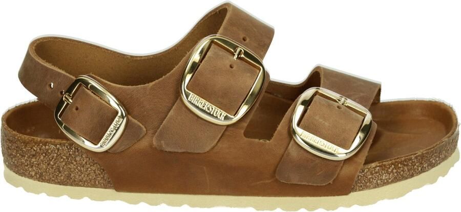 Birkenstock MILANO BIG BUCKLE OILEDLEATHER Dames slippers Cognac