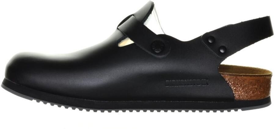 Birkenstock Zwarte leren sandalen met verstelbare gesp Black Heren