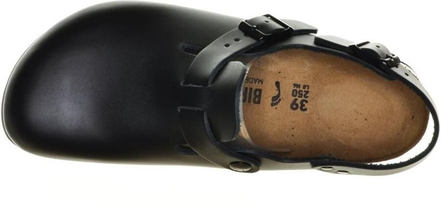 Birkenstock Zwarte leren sandalen met verstelbare gesp Black Heren