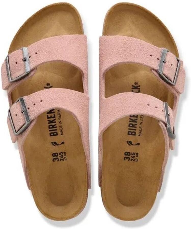 Birkenstock Narrow Arizona Suede Leather Pink Clay