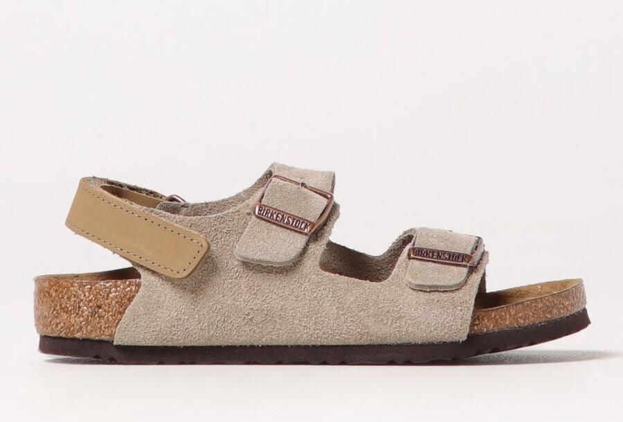 Birkenstock Kid's Milano AS Suede Leather Sandalen Narrow beige bruin - Foto 2