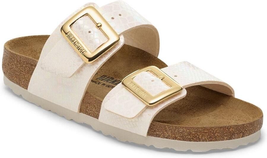 Birkenstock Slipper 1030258 Sydney Cushion Buckle Shiny Snake Cream Smal