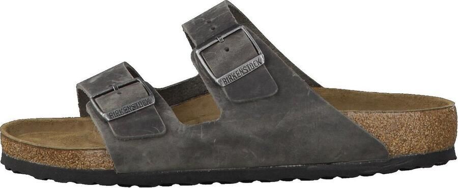 Birkenstock Leren Grijze Sliders Arizona Sfb Leoi Sandalen Grijs Unisex - Foto 13