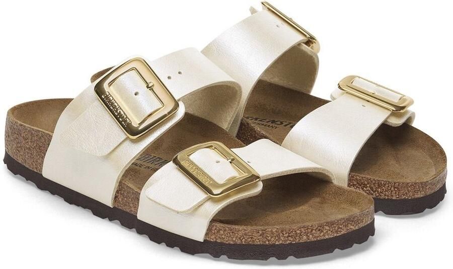 BIRKENSTOCK Slippers Dames Sydney Cushion Buckle Leatherlook Goud - Foto 5