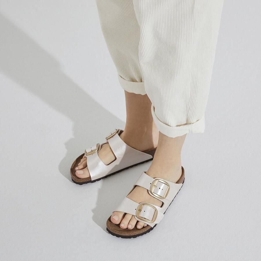 Birkenstock Arizona Dames Slippers Graceful Pearl White Narrow fit | Wit | Imitatieleer - Foto 3
