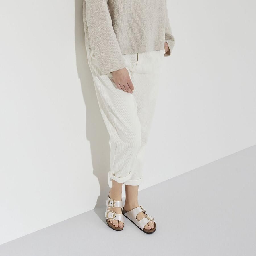 Birkenstock Arizona Dames Slippers Graceful Pearl White Narrow fit | Wit | Imitatieleer - Foto 4