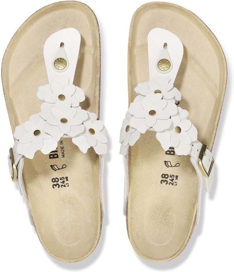 Birkenstock Slippers Gizeh Natural Leather Fashion Wear Vrouwen