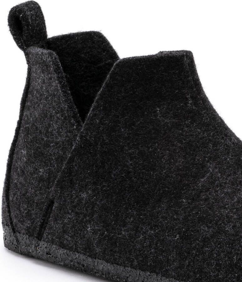 Birkenstock Andermatt Pantoffels Anthracite Narrow fit | Zwart | Wolvilt - Foto 4