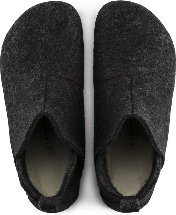 Birkenstock Andermatt Pantoffels Anthracite Narrow fit | Zwart | Wolvilt - Foto 5
