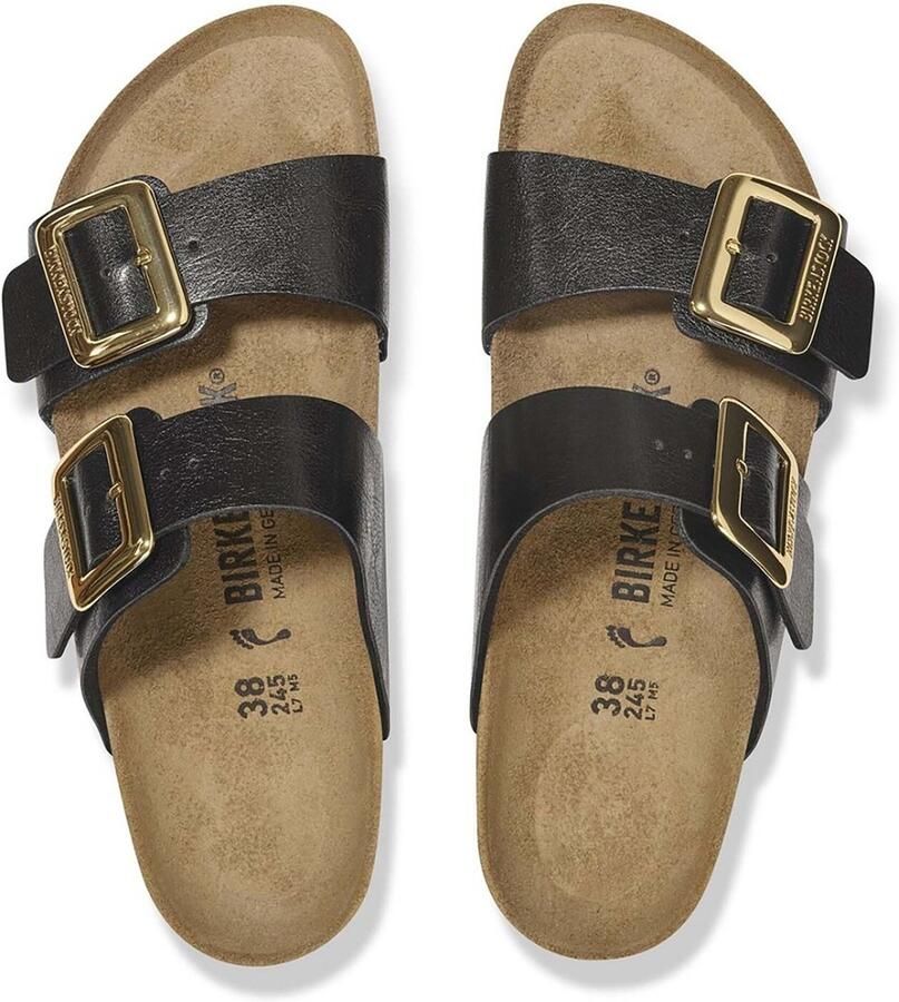 BIRKENSTOCK Slippers Dames Sydney Cushion Buckle Maat: 40 Materiaal: Leatherlook Kleur: Zwart - Foto 2