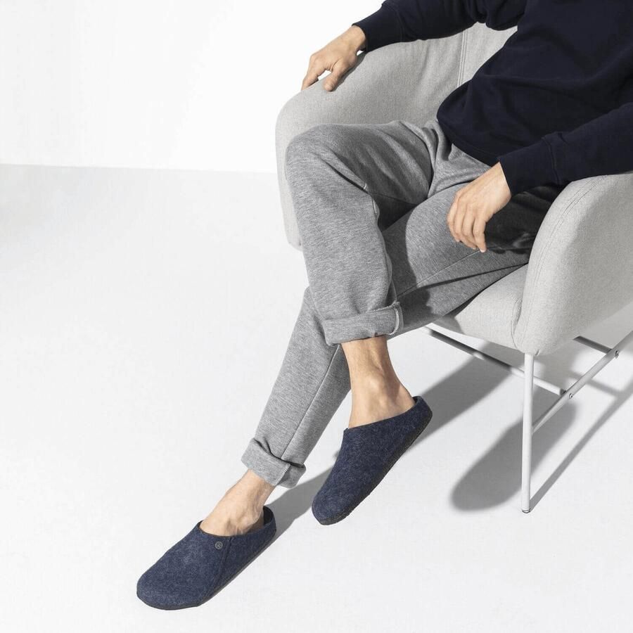 Birkenstock Zermatt Pantoffels Dark Blue Narrow fit | Blauw | Wolvilt - Foto 4