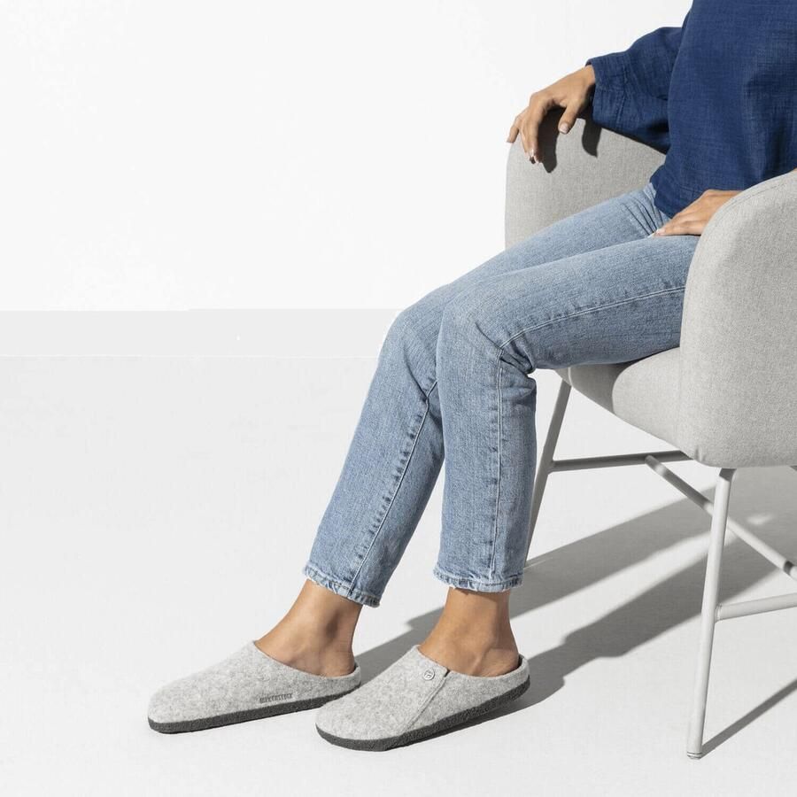 Birkenstock Zermatt narrow Filz Shearling Cozy Home Pantoffels Light Grey - Foto 4