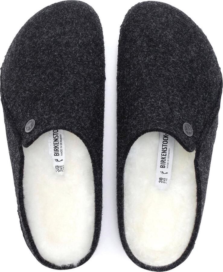 Birkenstock Zermatt narrow Filz Shearling Cozy Home Dames Pantoffels Antraciet - Foto 8