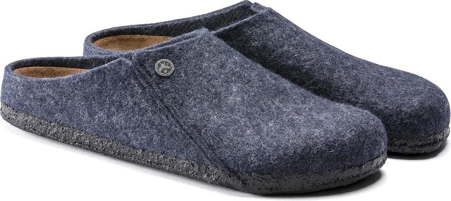 Birkenstock Pantoffels Andermatt Wolvilt Sloffen Standaard Blauw Regular - Foto 13