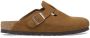 Birkenstock Bruin Leren Boston Pantoffels met Lage Zool Brown - Thumbnail 1