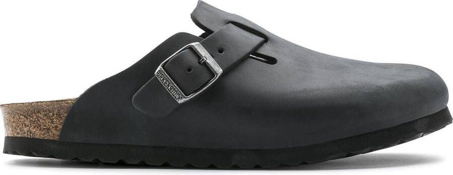 Birkenstock Boston Black narrow Fettleder Oiled Leather Unisex Pantoffels Zwart - Foto 8