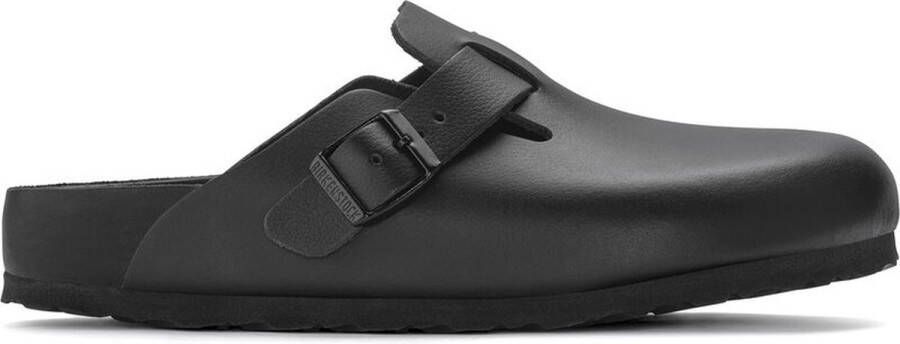 Birkenstock Monochrome Noir Leren Boston Sandalen Zwart