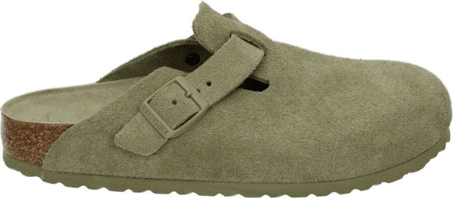 Birkenstock Suede Leather Boston Platte Schoenen Green - Foto 2