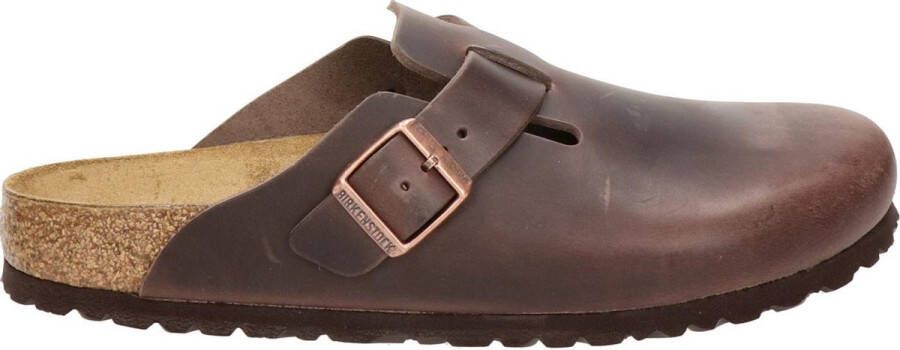Birkenstock Boston Tabacco Brown narrow Fettleder Oiled Leather Unisex Pantoffels Tabacco Brown