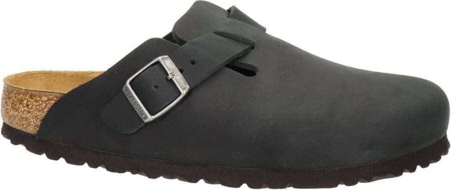 Birkenstock Boston Black narrow Fettleder Oiled Leather Unisex Pantoffels Zwart - Foto 6