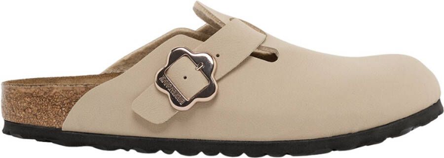 Birkenstock Boston Flower Buckle Beige