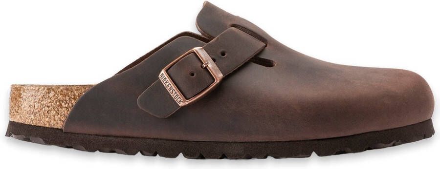 Birkenstock Pantoffels Boston NU oiled Habana met verstelbare gesp