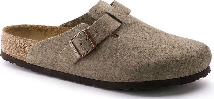 Birkenstock Boston SFB taupe suede leer regular