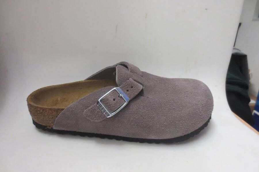 Birkenstock Boston Kids Suede Leather Faded Purple - Foto 2