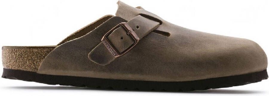 Birkenstock Boston Tabacco Brown narrow Fettleder Oiled Leather Unisex Pantoffels Tabacco Brown