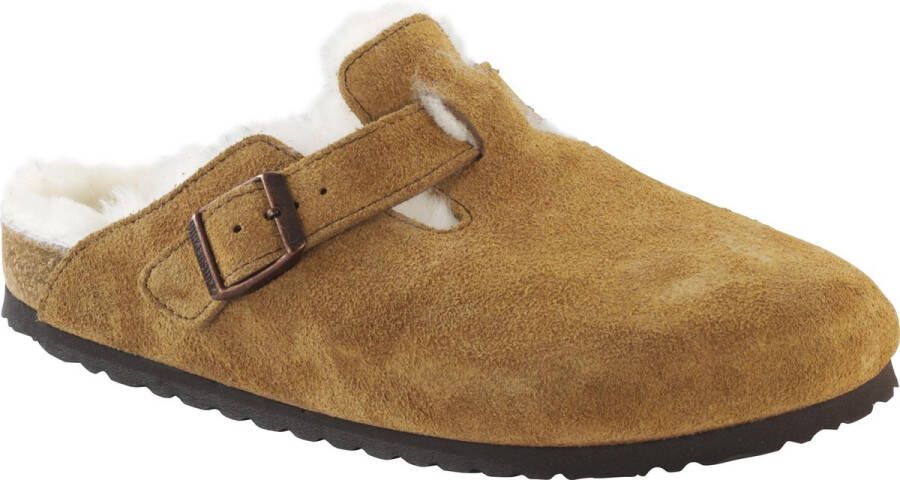 Birkenstock BOSTON SHEARLING SUEDE LEATHER pantoffels pantoffels Cognac - Foto 2