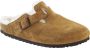Birkenstock BOSTON SHEARLING SUEDE LEATHER pantoffels pantoffels Cognac - Thumbnail 3