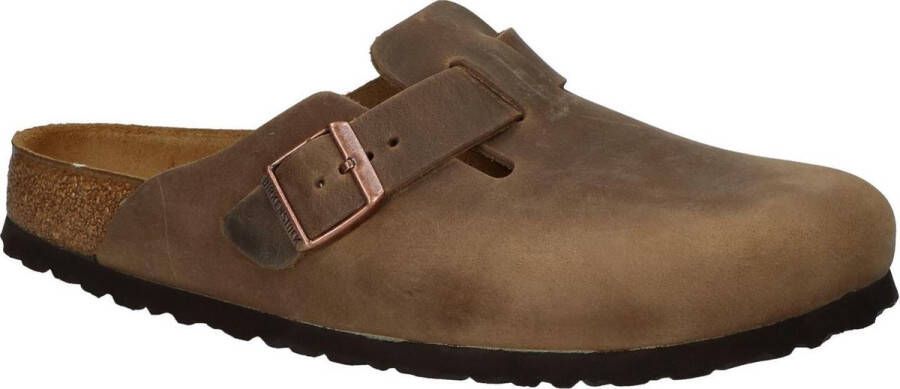 Birkenstock Boston Tabacco Brown narrow Fettleder Oiled Leather Unisex Pantoffels Tabacco Brown